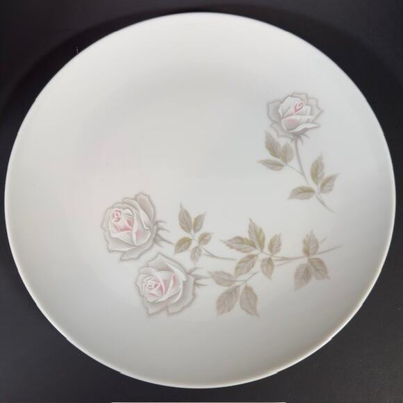 Noritake Edenrose 1 Dinner Plates Gray/Pink/White Roses VTG - Picture 10 of 13